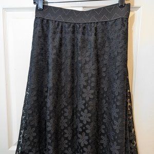 LuLaRoe Lola Skirt, Black Lace